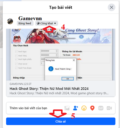 Hướng dẫn like và share web nhanh! G3